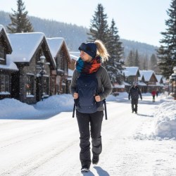 Дамски зимен ръчно плетен шал - яка  тютюнево-зелено-оранжев