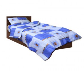 Олекотен спален комплект Памук син единичен 130-220