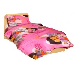 Бебешки олекотен спален комплект "Дора - розов" - Памук- 110-140