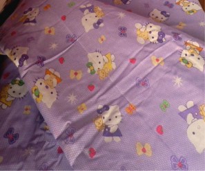 Бебешки олекотен спален комплект Памук Кити лилав 110-140_2