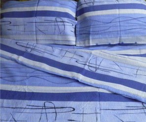 Спално бельо комплект Крепон син спалня 200-220_1