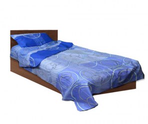 Спално бельо комплект Ранфорс син единиен 130-220